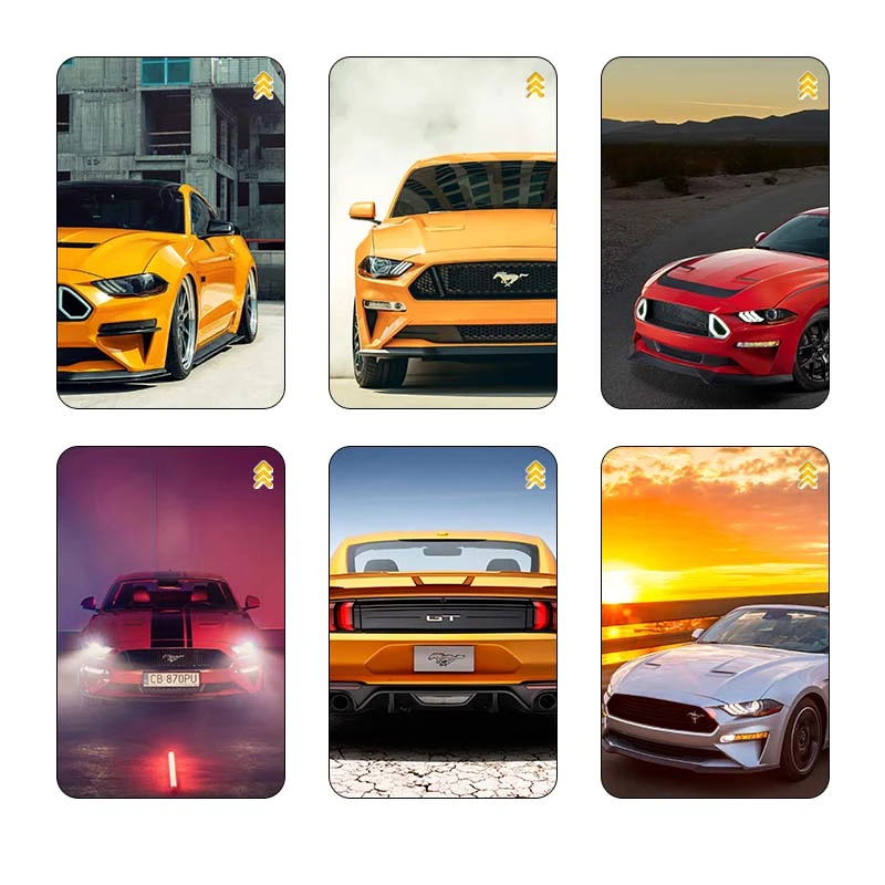 استيکر کارت کارنيکا طرح فورد ماستنگ Ford Mustang کد 44065 مجموعه 6 عددی