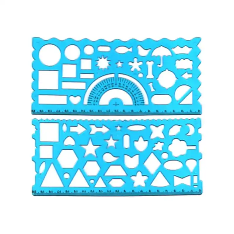 خط کش و شابلون طرح اشکال هندسی مدل Shape 03 مجموعه 3 عددی