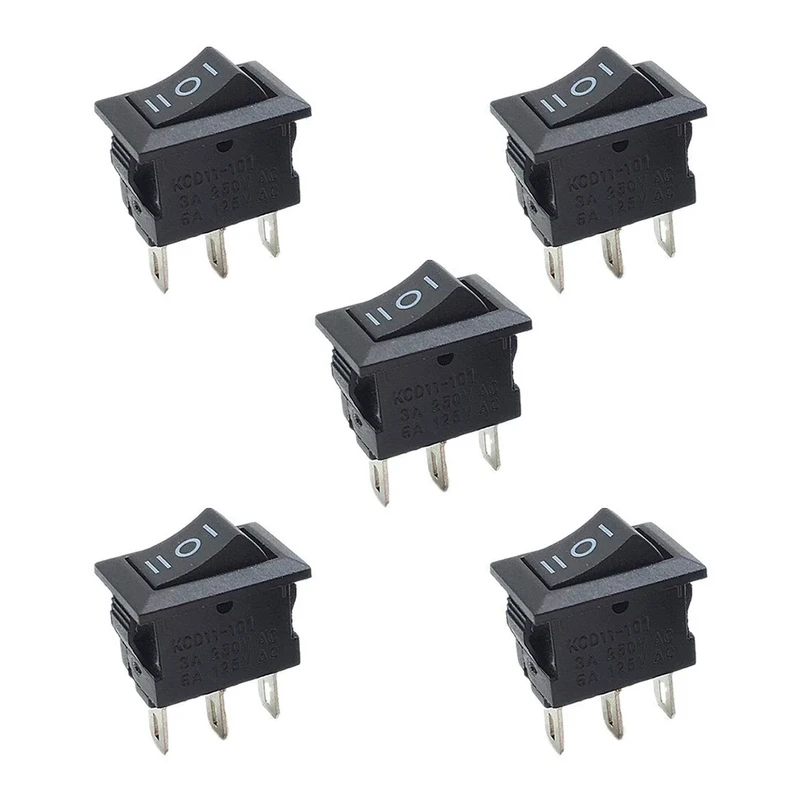 کلید راکر مدل 3 پایه کد KCD11 بسته 5 عددی