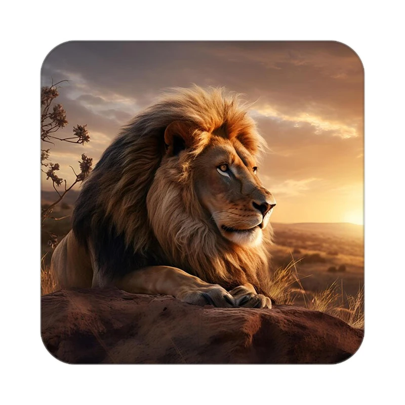 زیر لیوانی کاکتی طرح شیر مدل mp23490