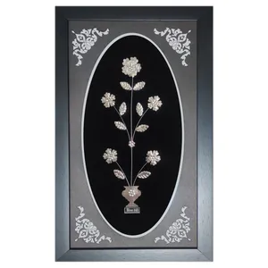 تابلو نقره طرح پنج گل کد 1003