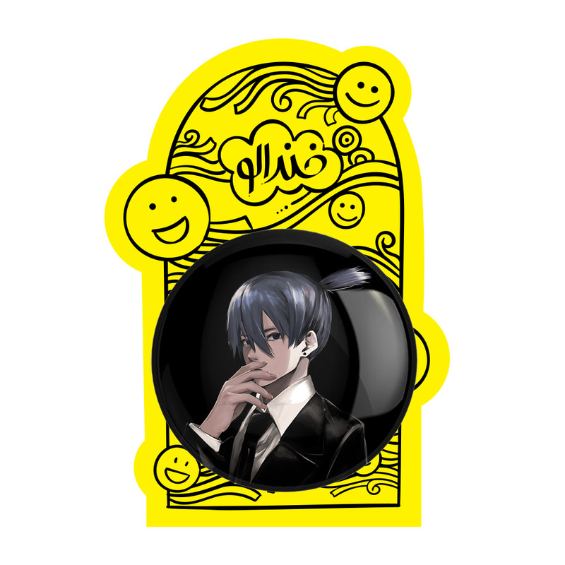 آینه جیبی خندالو طرح هایاکاوا انیمه مرد اره ای Chainsaw Man مدل تاشو کد 17903