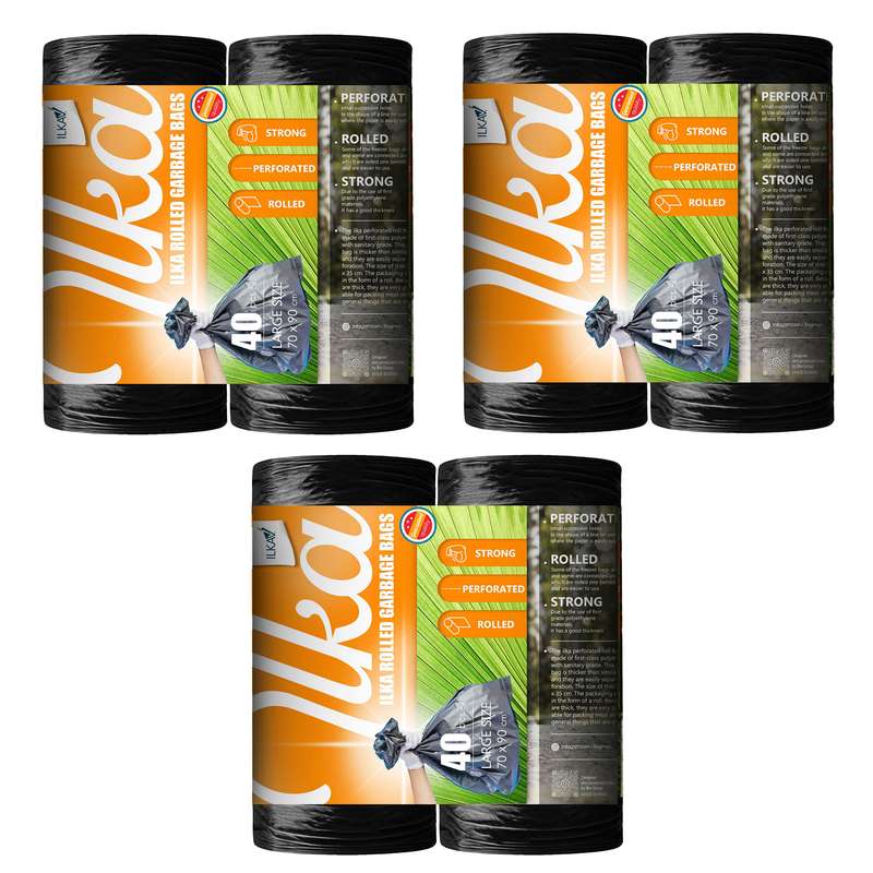 کیسه زباله مدل پرفراژ دار بسته 40 عددی مجموعه 3 عددی