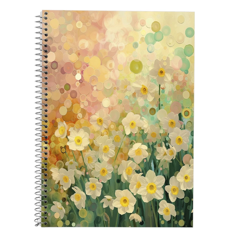 دفتر زبان 50 برگ مدوپد مدل دو خط طرح بهار کد DF13413