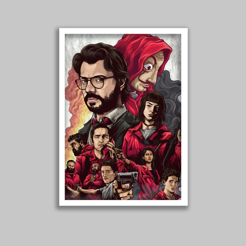تابلو مدل سریال خانه کاغذی Money Heist کد LA-G10621