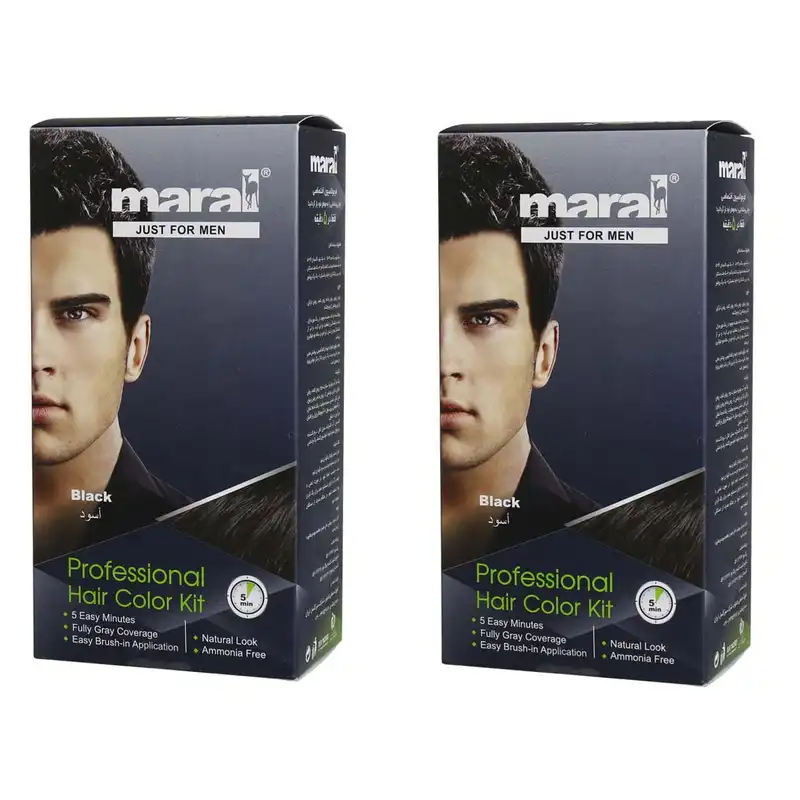 کیت رنگ مو مارال مدل Bl1221 حجم 100 میلی لیتر رنگ مشکی مجموعه 2 عددی