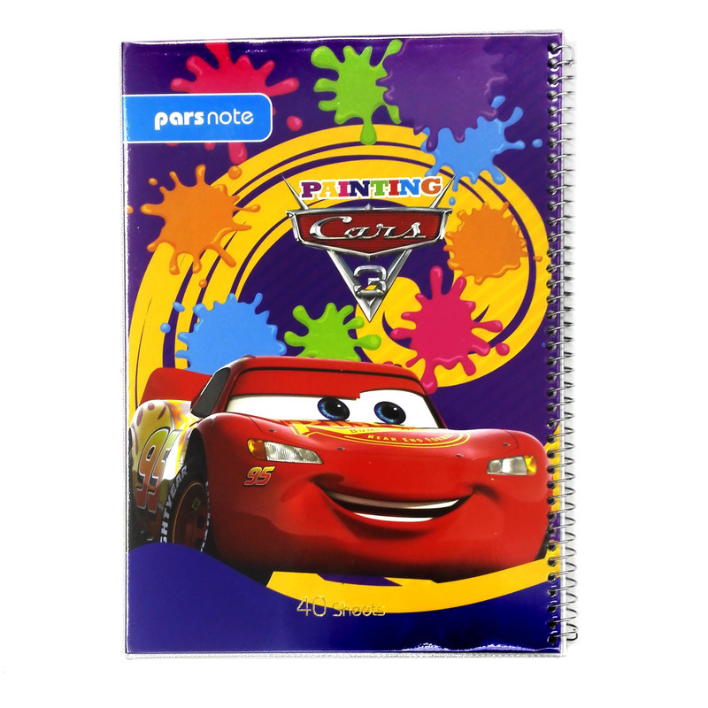 دفتر نقاشی 80 برگ پارس نوت مدل ماشین مسابقه کد 123812