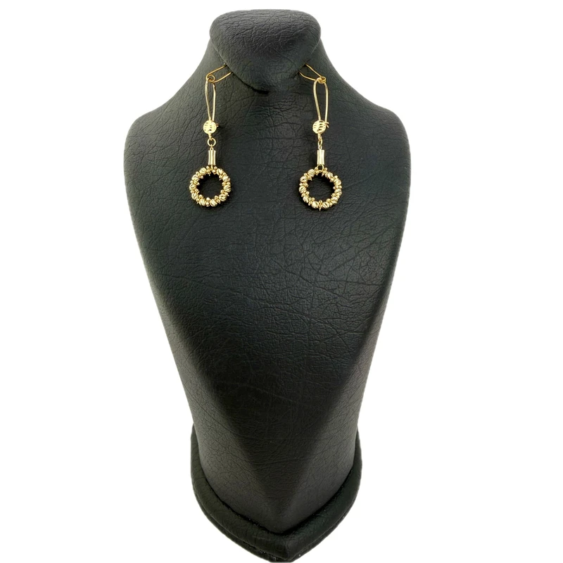 عکس شماره 2 : گوشواره آویز طلا کم اجرت 18 عیار زنانه گالری طلا و جواهر هانی مدل دوریکا