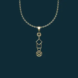 گردنبند طلا 18 عیار زنانه مدوپد مدل هندسی کد AA2-1-1092