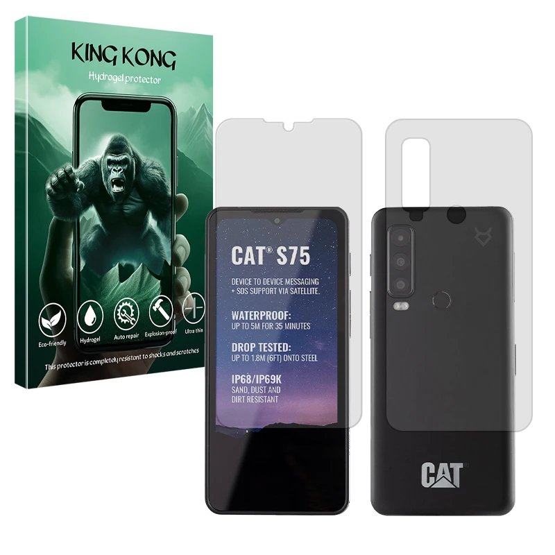محافظ صفحه نمایش مات کینگ کونگ مدل Tough مناسب برای گوشی موبایل کاترپیلار S75 به همراه محافظ پشت گوشی