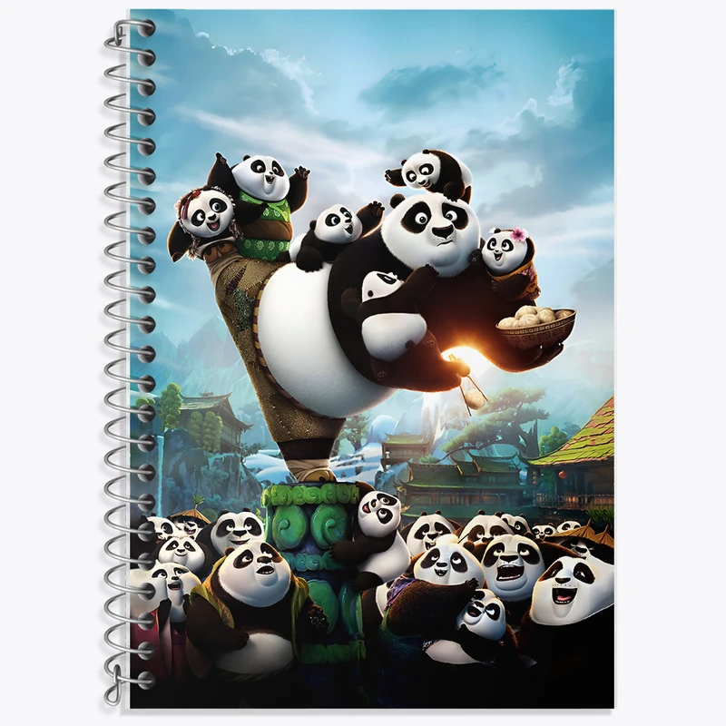 دفتر زبان 50 برگ خندالو مدل سه خط طرح پاندا کونگ فو کار کد F7034