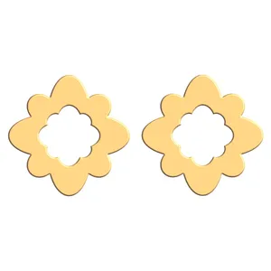 گوشواره طلا 18 عیار زنانه فرشته مدل طرح گل کد WEL-000207