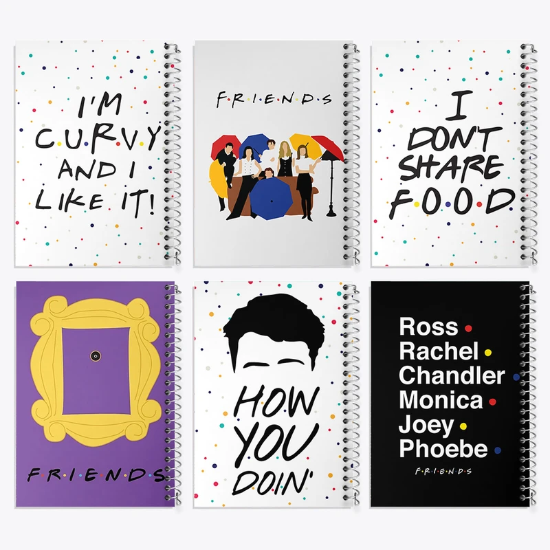 دفتر مشق 100 برگ خندالو طرح فرندز (Friends) کد 549 مجموعه 6 عددی