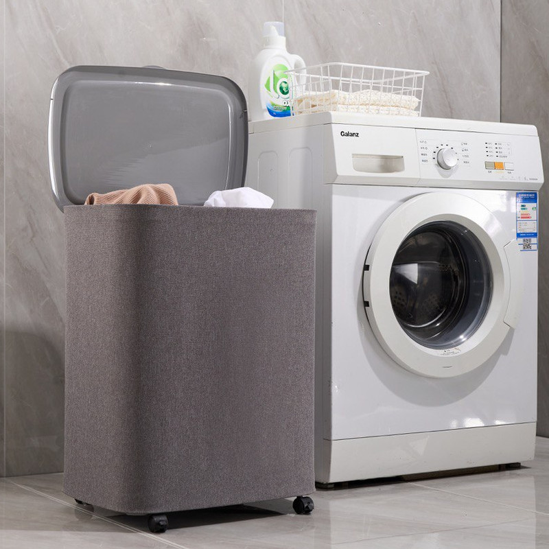 سبد رخت چرک مدل ترولی چرخ دار 50