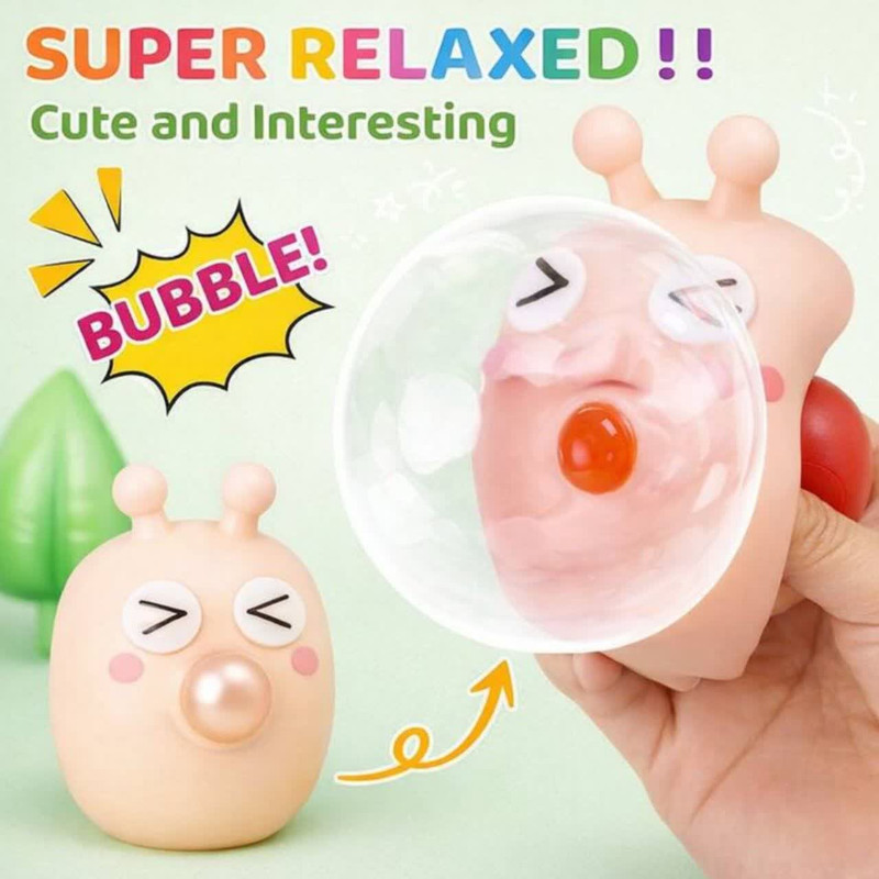 فیجت ضد استرس ناب سل مدل حلزون بامزه آدامسی بادکنکی فشاری کد BUBBLE SNAIL SQUEEZE TOYS 