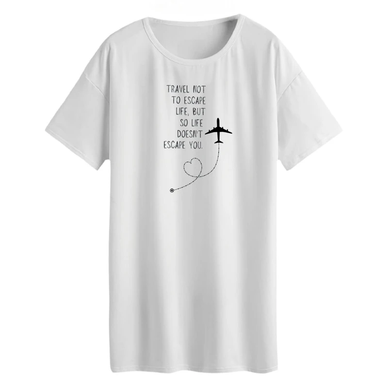 تی شرت لانگ آستین کوتاه زنانه مدل هواپیما