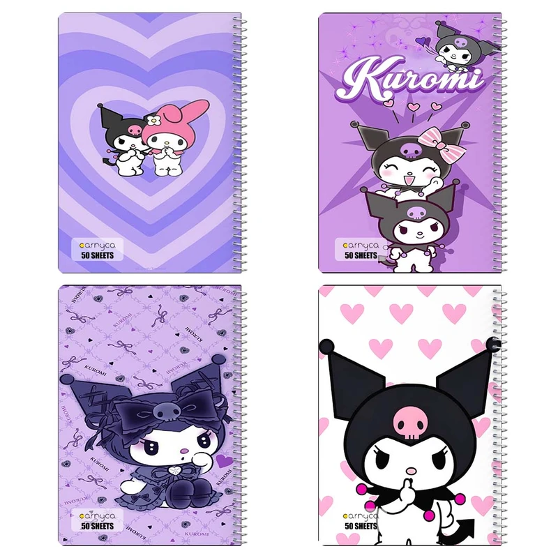 دفتر نقاشي 50 برگ کارنيکا طرح مای ملودی و کورومی My Melody & Kuromi کد 11163 مجموعه 4 عددی