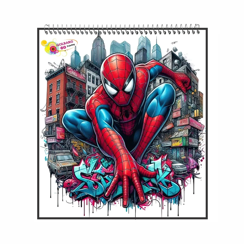 دفتر نقاشی 60 برگ گلبرگ مدل مردعنکبوتی کد 1457