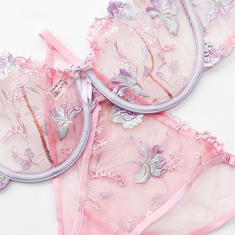 ست شورت و سوتین زنانه نوشه پوش مدل توری بدن نما کد 88902 - - 3