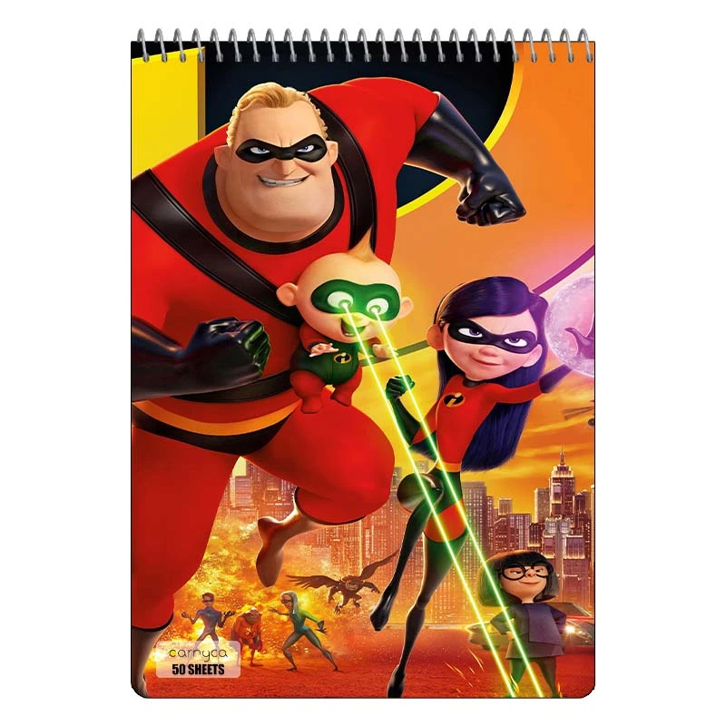 دفتر نقاشی 50 برگ سیمی کارنیکا طرح شگفت انگیزان The Incredibles کد 32065