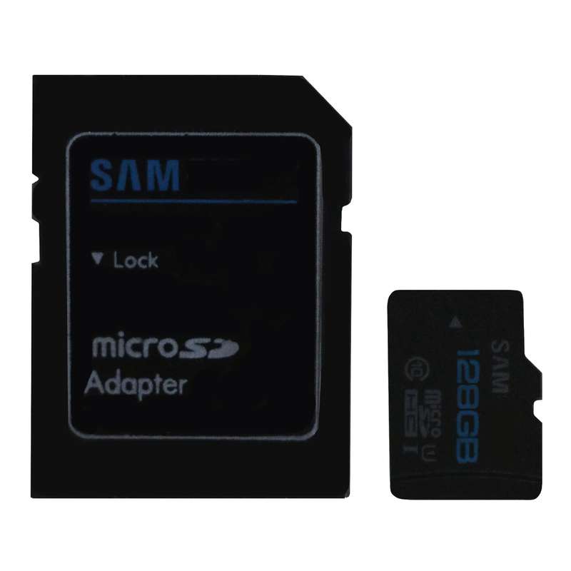 کارت حافظه microSDHC سم مدل Sam-Pro1 کلاس 10 استاندارد UHS-I U1 سرعت 85MBps ظرفیت 128 گیگابایت به همراه آداپتور SD
