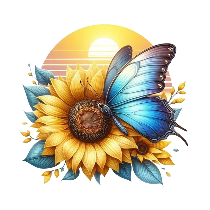استیکر پارچه و لباس پاد آفرین مدل فانتزی طرح پروانه و گل کد 0960