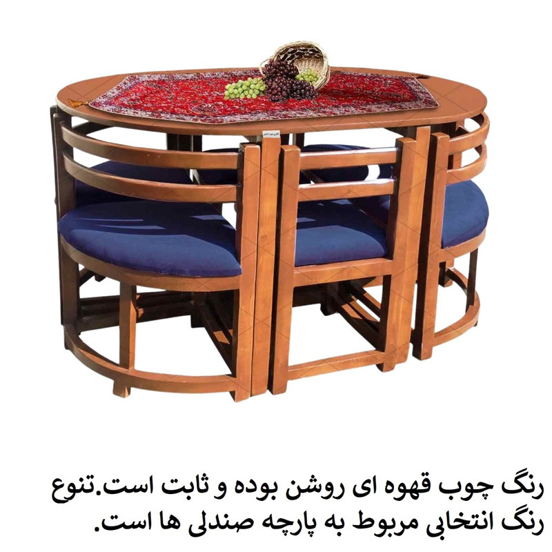 میز و صندلی ناهارخوری 6 نفره گالری چوب آشنایی مدل Ro-658