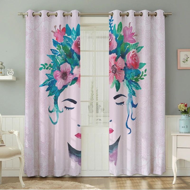 پرده نیروانا طرح چهره مدل هازان کد 8865 سایز 140×280 سانتی متر