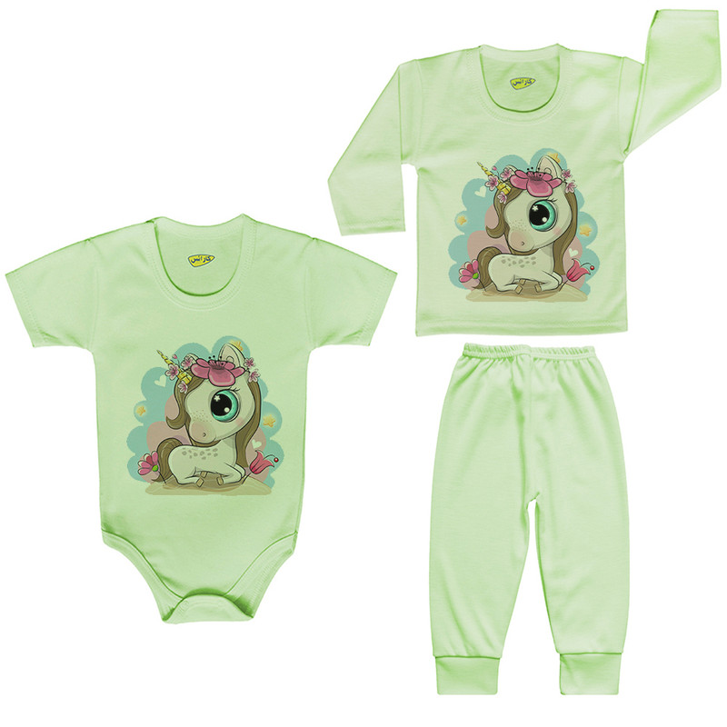 ست 3 تکه لباس نوزادی کارانس مدل PRSG-3177