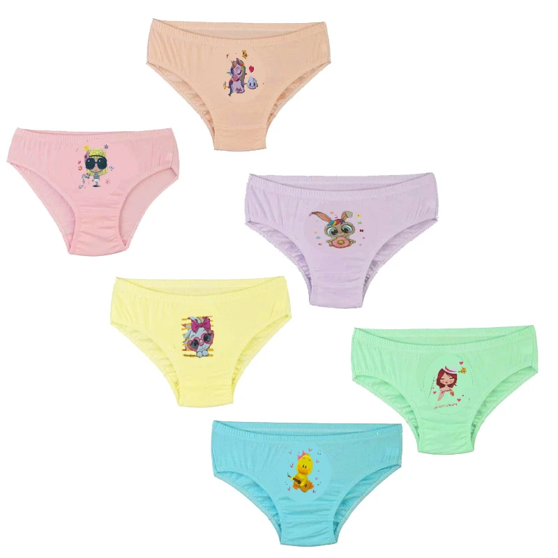 شورت دخترانه اسلیپ مدل پاستیلی کد 66 مجموعه 6 عددی