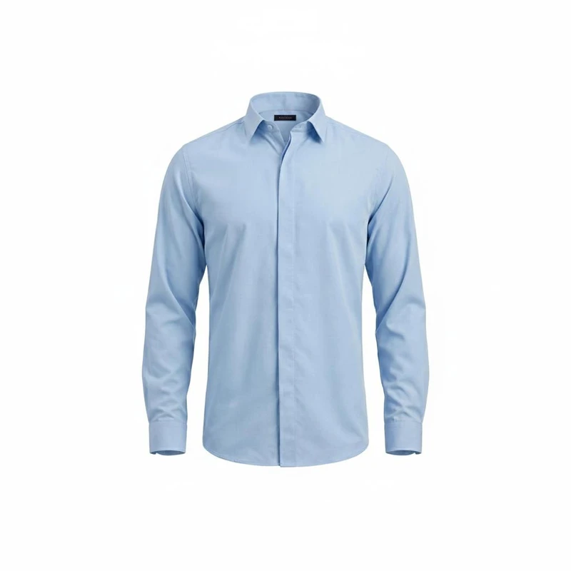 پیراهن آستین بلند یقه کراواتی مردانه مدل ساده