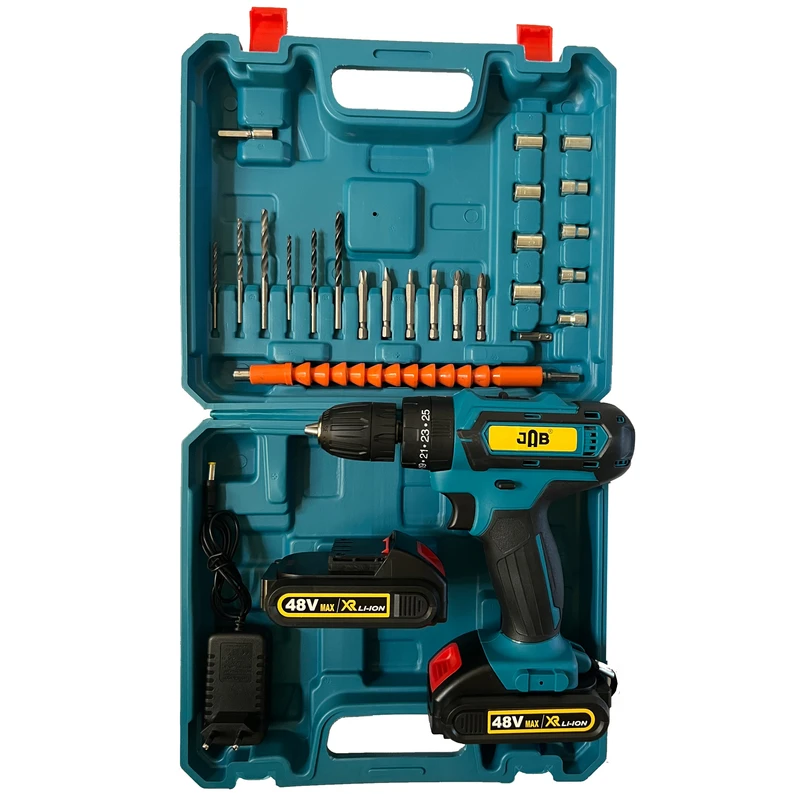 پیچ گوشتی شارژی 10 میلیمتری 208 ولت جاب مدل JB-208 SUPER JAB مجموعه 40 عددی