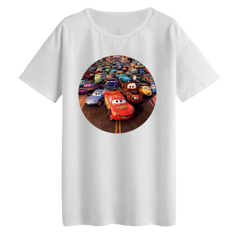 تی‌شرت لانگ آستین کوتاه زنانه مدل ماشین ها کد1