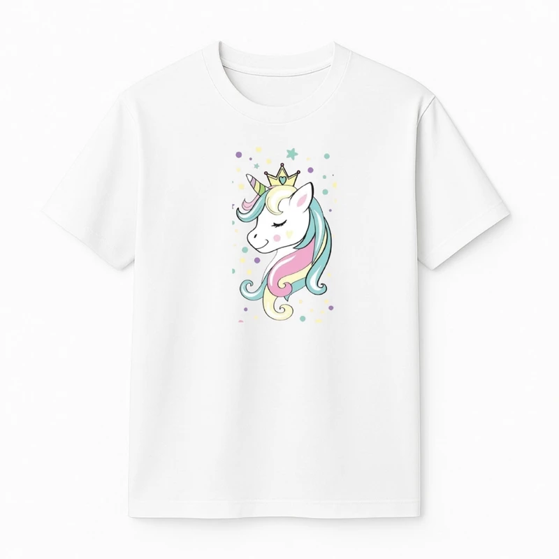 تی‌شرت آستین کوتاه دخترانه مدل یونیکورن کد v9 