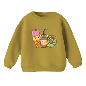 سویشرت بچگانه مدل دونات و بستنی رنگ کرم