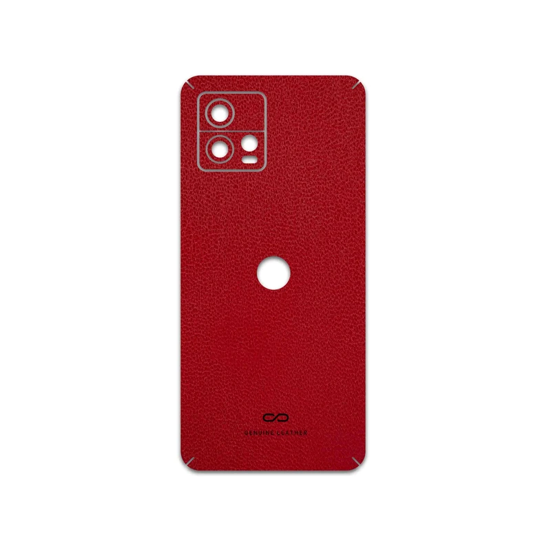 برچسب پوششی ماهوت مدل Red-Leather مناسب برای گوشی موبایل موتورولا Moto G72