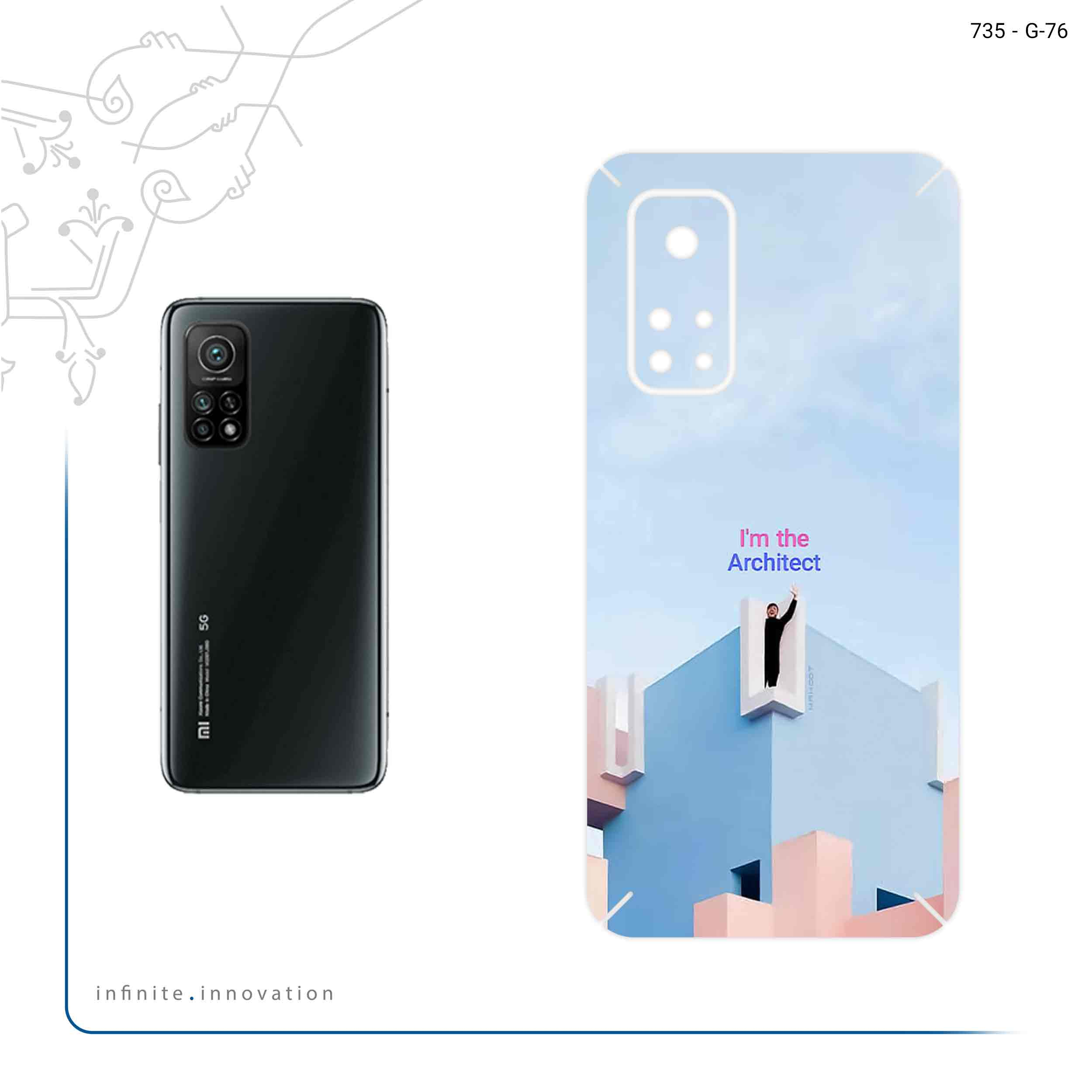 برچسب پوششی ماهوت مدل Architecture مناسب برای گوشی موبایل شیائومی Mi 10T 5G