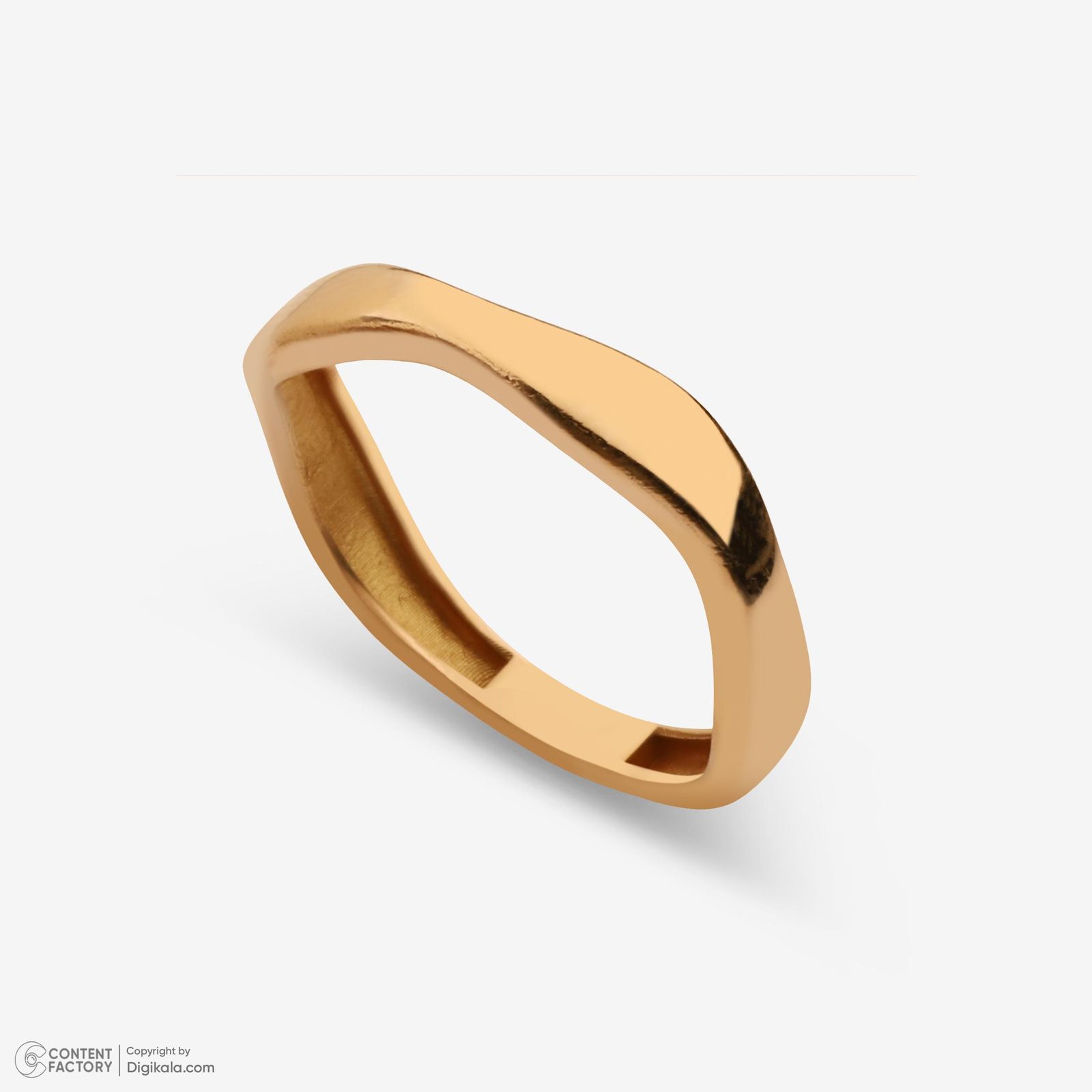 انگشتر طلا 18 عیار زنانه حافا گلد مدل منحنی کد r008 سایز 53 -  - 6
