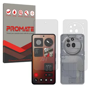 Promate Resistant model transparent screen protector suitable for Nothing Phone 3a Pro mobile phone along with the back protector