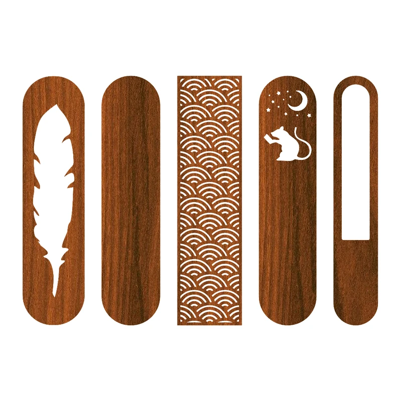 نشانگر کتاب مدل چوبی کد KT75 مجموعه 5 عددی