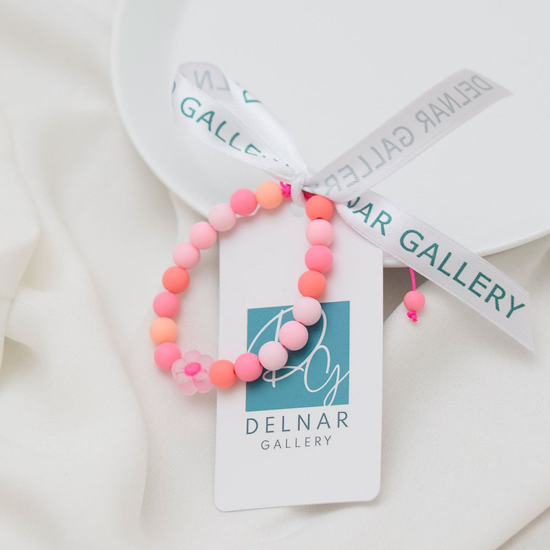 دستبند دخترانه دلنار گالری مدل گل پاستیلی دستبند دخترانه دلنار گالری مدل گل پاستیلی