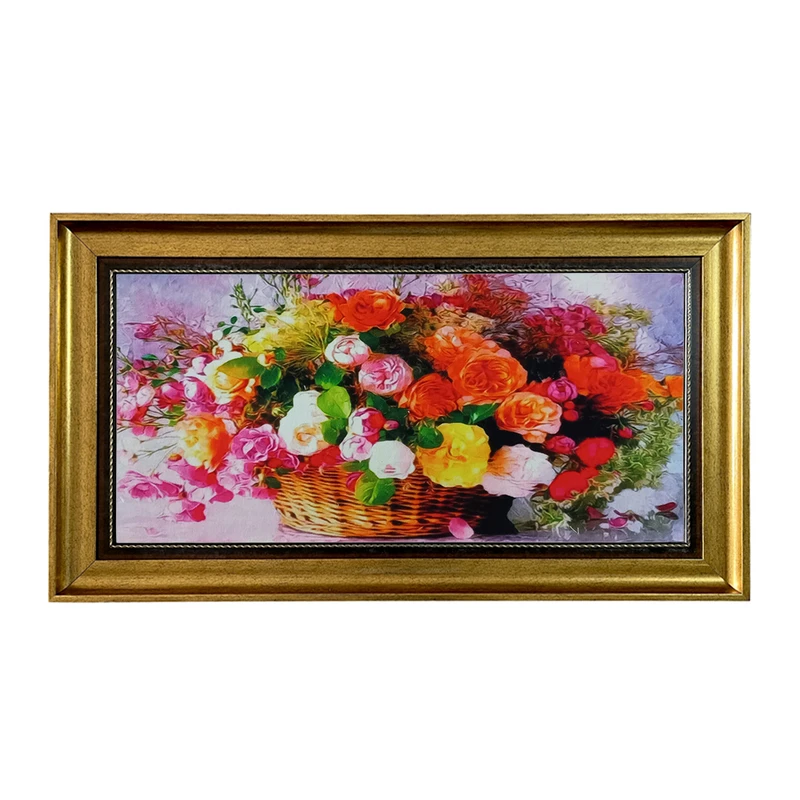 تابلو فرش ماشینی طرح دستبافت مدل سبد گل کد 7902