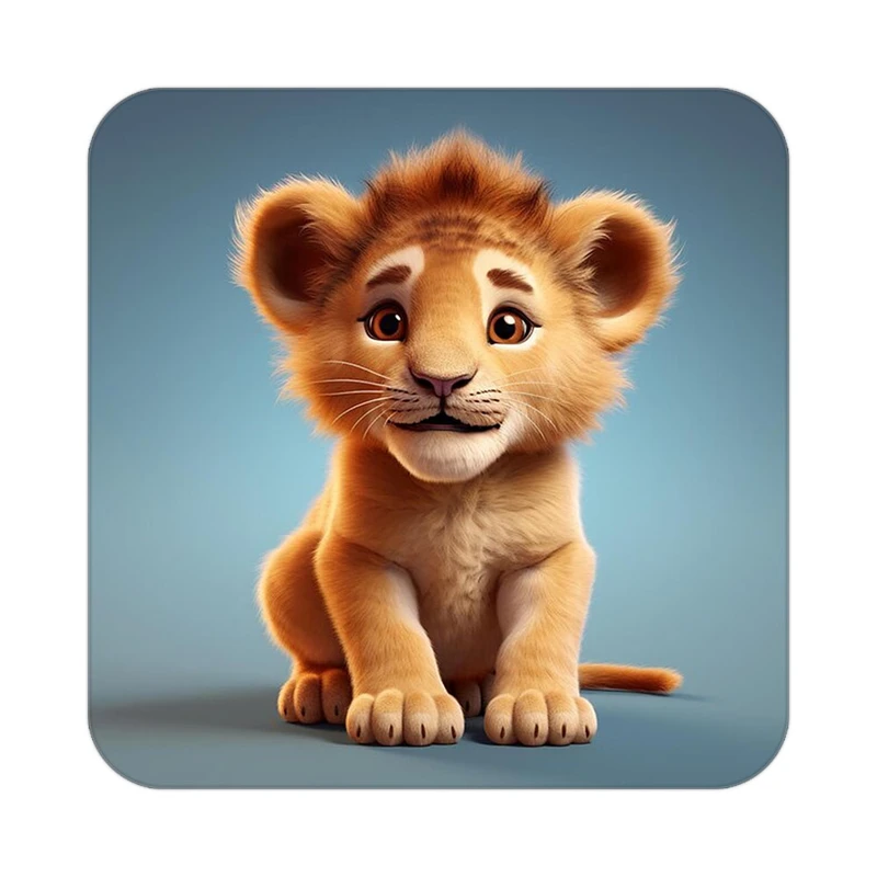 زیر لیوانی کاکتی طرح شیر مدل mp22886