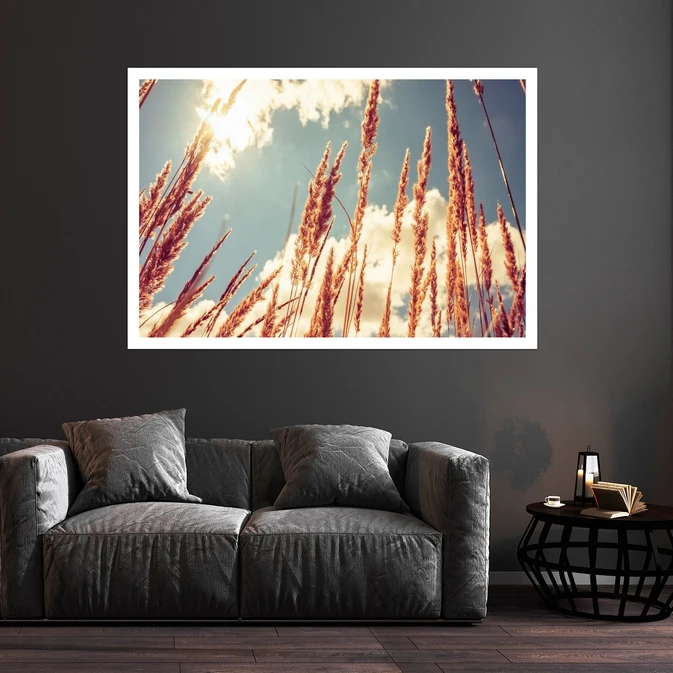 تابلو بکلیت طرح مزرعه گندم زار مدل قاب شاسی W-s8719