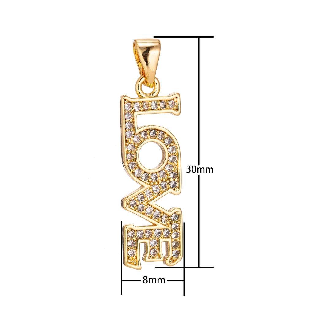 آویز گردنبند طلا 18 عیار زنانه قیراط طرح Love کد GH2832 -  - 3