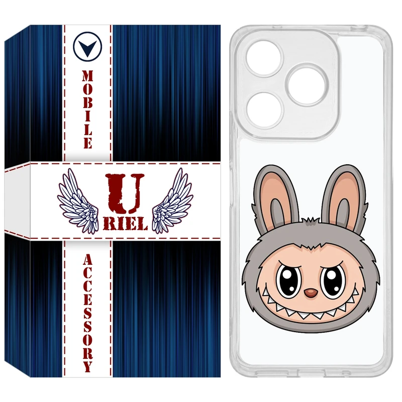 کاور یوریل مدل Clear کد 114 طرح لبوبو Labubu مناسب برای گوشی موبایل شیائومی Redmi 13 / 13x / Poco M6 4G