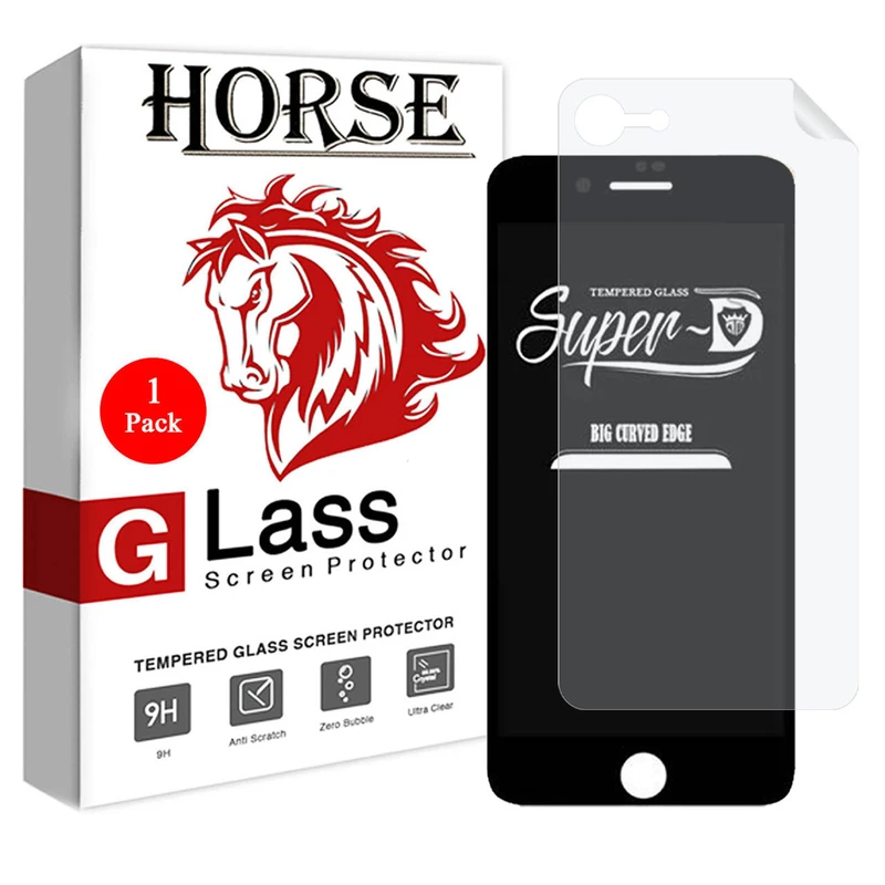 محافظ صفحه نمایش هورس مدل 2SN-Glass مناسب برای گوشی موبایل اپل iPhone 7 به همراه محافظ پشت گوشی