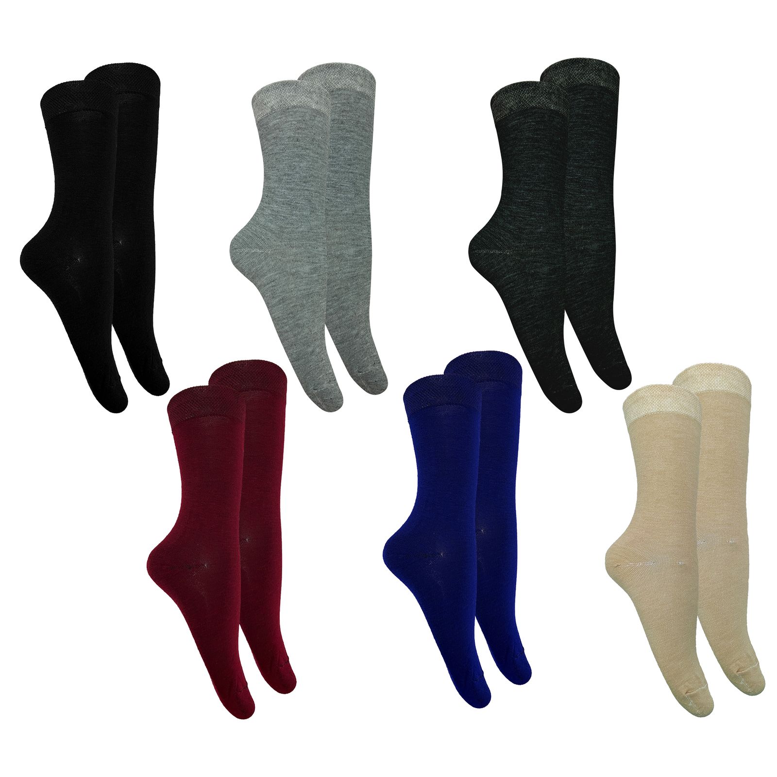 جوراب ساق بلند مردانه تن پوش هنگامه مدل ساده بسته 6 عددی -  - 1