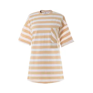 تی شرت لانگ زنانه بنیس مدل به ورلین رنگ خردلی