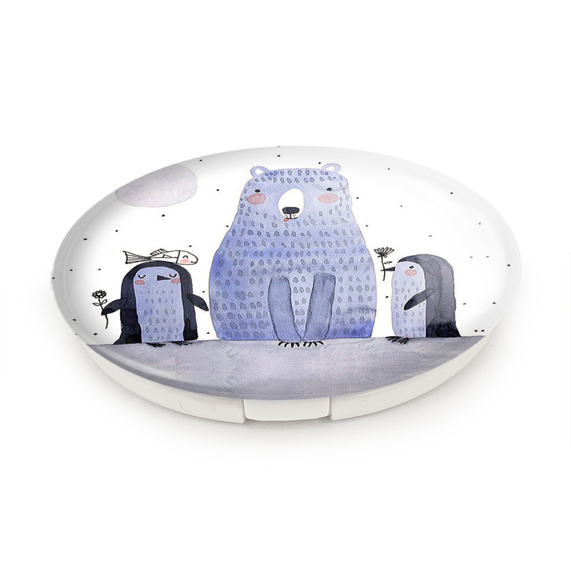 آینه جیبی خندالو طرح خرس و پنگوئن مدل تاشو کد 5229